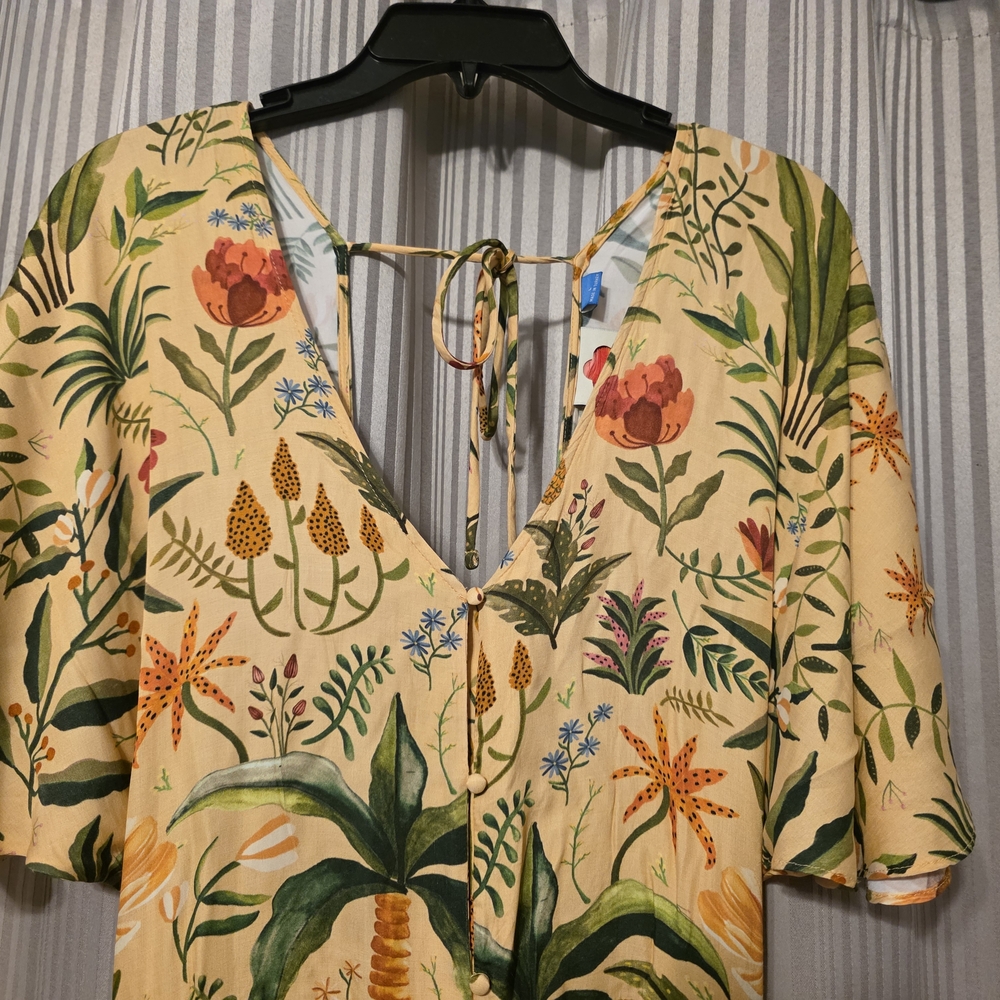FARM Rio Tropical Print Jumpsuit - Yellow and Green. NWOT - Picture 2 of 7